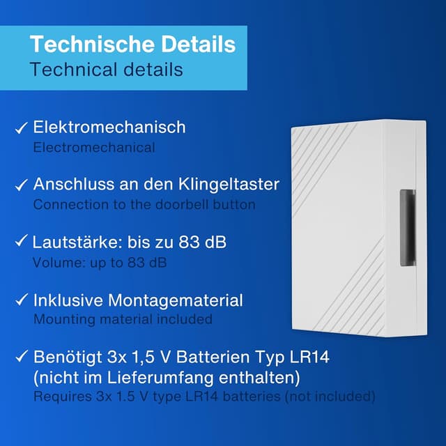 Detalle 2 de Sonnette mécanique REV Ritter 514860555 avec 2 mélodies 🎶