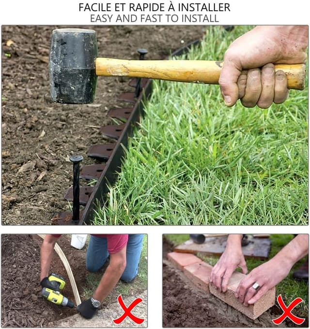 Detalle 2 de VOUNOT Bordo Giardino Flessibile 20 m Marrone