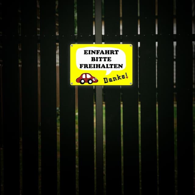 Thumbnail 4 de Goodvian Einfahrt Schild 20x30 cm Gelb Reflektierend