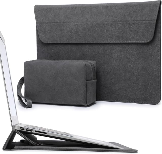 Detalle de HYZUO 15 Zoll Laptop Hülle mit einstellbarem Mini-Ständer – für 15" MacBook Air/Pro & ausgewählte Surface-Modelle, Weltraum Grau