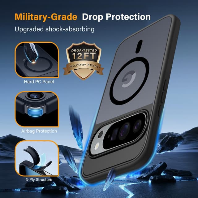 Detalle de Filoto Magnetic Case for Google Pixel 10/10 Pro (MagSafe compatible) — translucent matte shockproof cover