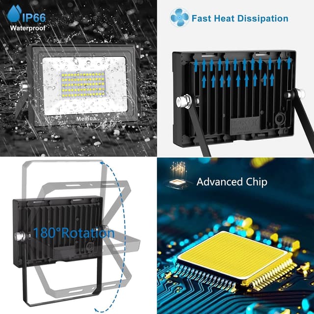 Detalle 2 de MEIHUA 60W LED Floodlight 6500K