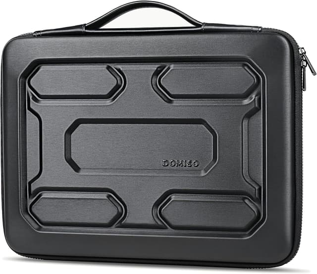 Detalle de DOMISO 15.6-inch Laptop Sleeve with Handle — Shockproof, Water-Repellent EVA Case (Black)