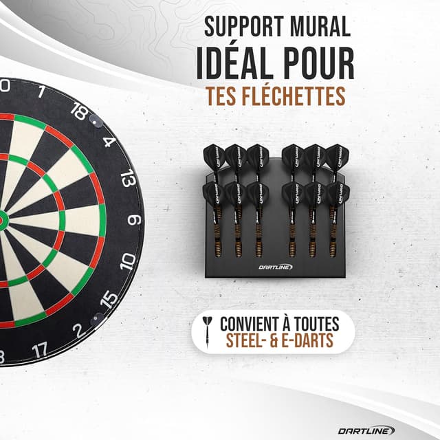 Thumbnail 1 de Porte-fléchette mural bois 12 fléchettes