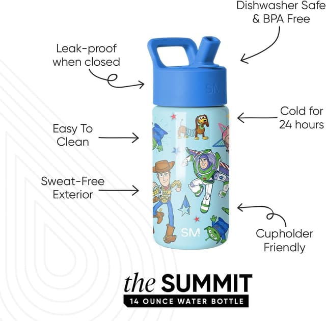 Thumbnail 1 de Simple Modern Summit Water Bottle 14oz Kids Straw Lid