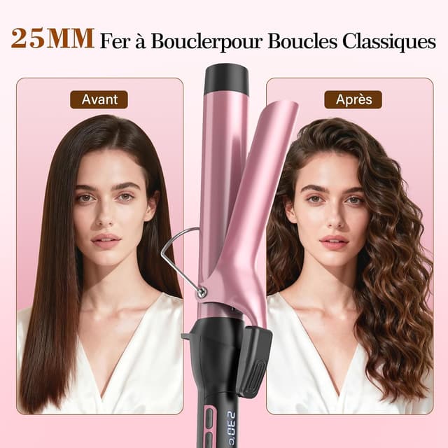 Detalle 1 de BESTOPE PRO Boucleur à cheveux 25 mm avec écran LCD 80–230°C