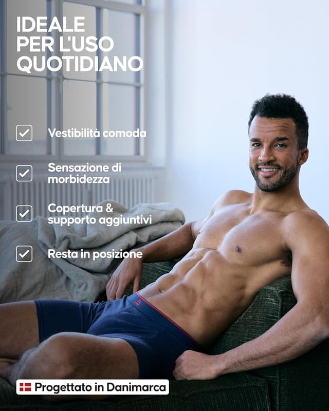 Thumbnail 2 de DANISH ENDURANCE Boxer Uomo Lunghi in bambù 3 o 6 paia