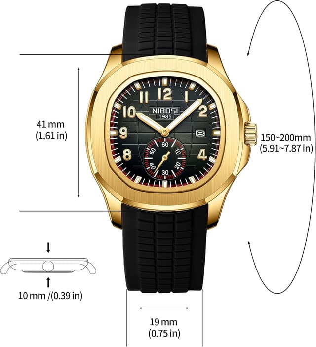 Detalle de NIBOSI Orologi da uomo analogici al quarzo impermeabili con data