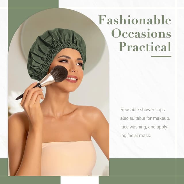Thumbnail 1 de Reusable Shower Cap Large Waterproof 11in 🌧