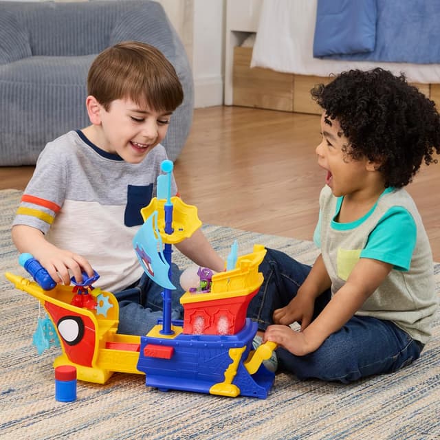 Thumbnail 6 de Spidey and His Amazing Friends Marvel Water-Webs Webs Ahoy Pirate Ship Bubble Pirate Ship Playset (3-inch figures)