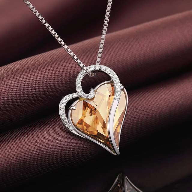 Detalle de jiamiaoi Kette Herz Silber mit Anhänger – Damen-Halskette mit Herz-Design und Zirkonia