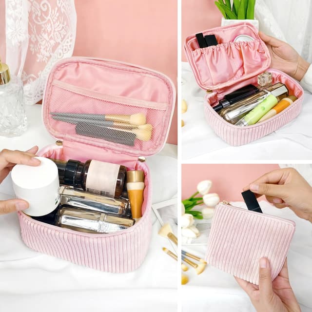 Detalle de beifon 3er Set Kosmetiktaschen & Kulturbeutel mit Blumenmuster – in 3 Größen