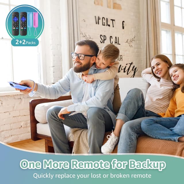 Thumbnail 6 de (2+2 Packs) Roku TV Replacement Remote with Glow-in-the-Dark Silicone Covers