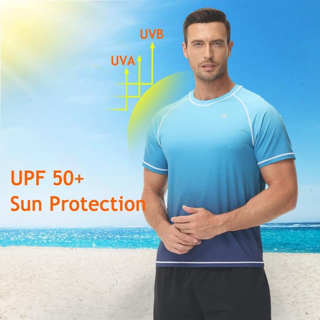 Detalle de Men’s UPF 50+ rash guard swim top