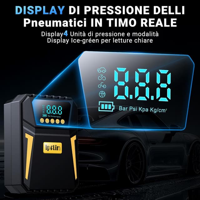 Thumbnail 3 de Ipflin compressore d’aria portatile per auto 12 V DC con spegnimento automatico fino a 150 PSI