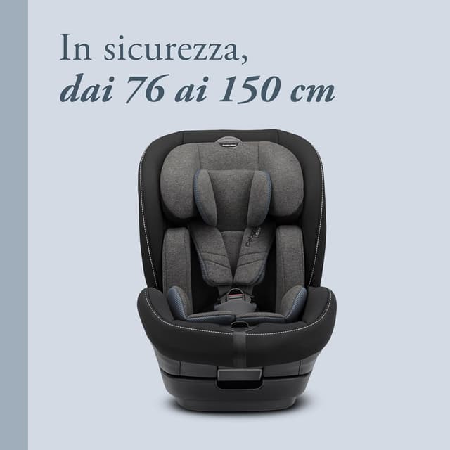 Detalle de Inglesina Caboto i-Size seggiolino auto con Isofix, da 76 a 150 cm (Vulcan Black)