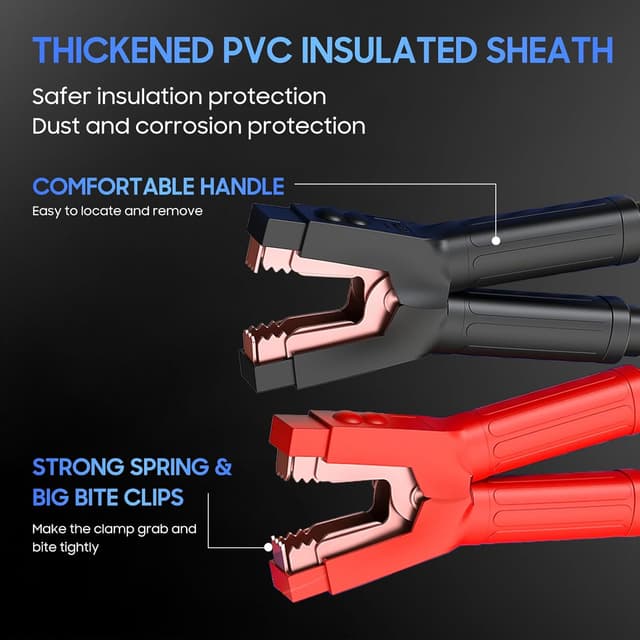 Thumbnail 1 de 0AWG x 30Ft Heavy Duty Jumper Cables 1000A