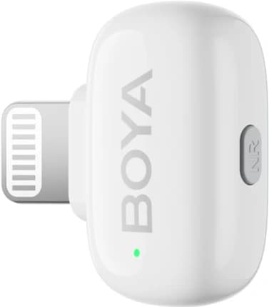 Detalle de Boya Mini Ultra-Mini Weiß (USB‑C und Lightning) Set mit zwei Mikrofonen und zwei Empfängern
