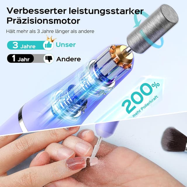 Detalle 2 de COSLUS Professionell Nagelfräser 25.000 U/min
