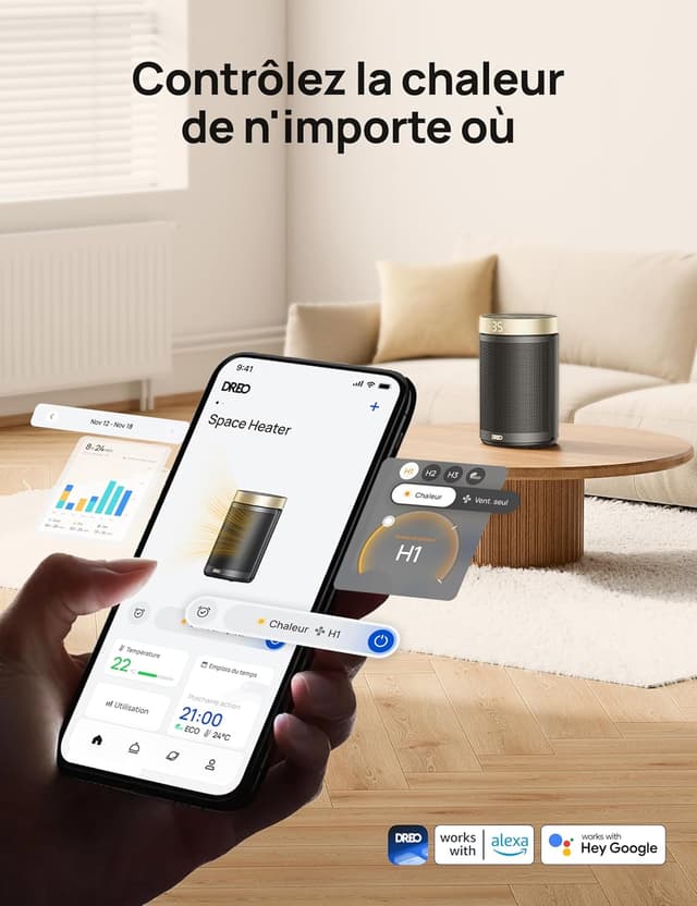 Detalle 2 de Dreo Chauffage d’appoint 1500 W