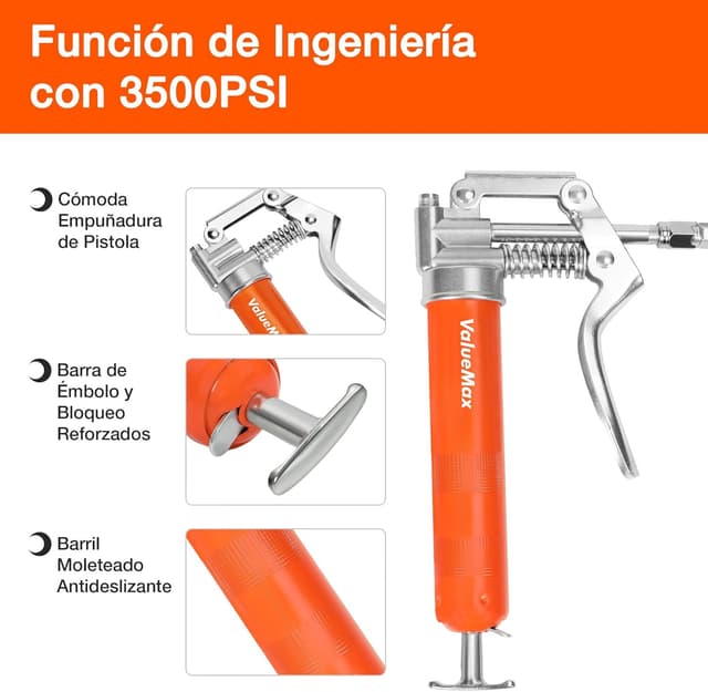 Detalle 2 de ValueMax Mini Pistola de Grasa 3500PSI
