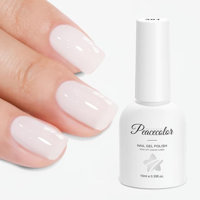 Detalle de PEACECOLOR Jelly Vernis semi permanent transparent blanc (Jelly Gel), 10 ml