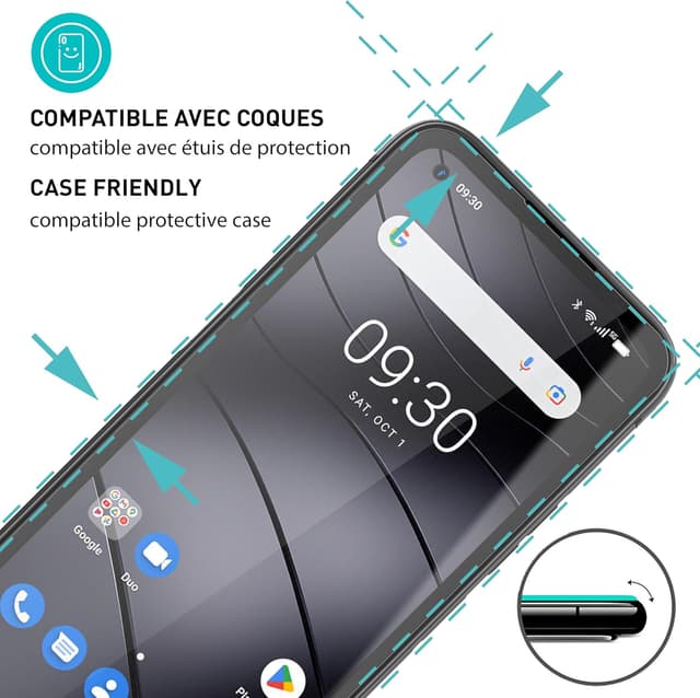 Detalle 2 de smartect Verre Trempé (3 pièces) pour Gigaset GX6, HD anti-rayures 9H, clair