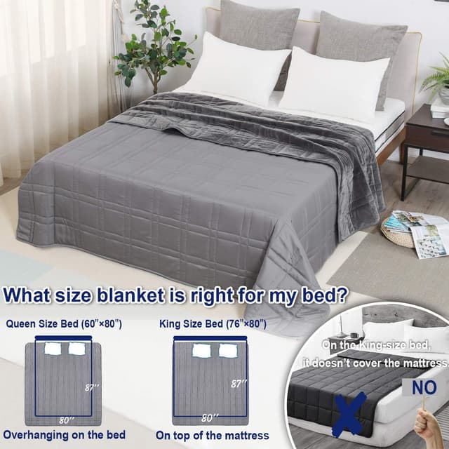 Thumbnail 3 de OMYSTYLE Queen Size Weighted Blanket 30 lb 80×87″