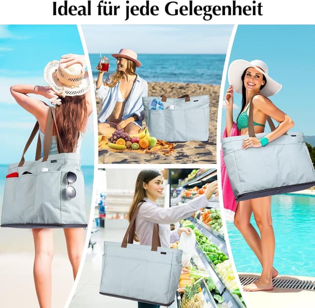 Thumbnail 1 de GAGAKU Strandtasche XXL mit Kühlfach