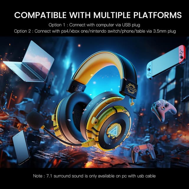 Detalle 2 de EKSA E900BT Wireless Gaming Headset: 2,4GHz & Bluetooth, USB-C/USB, bis zu 50 Std.