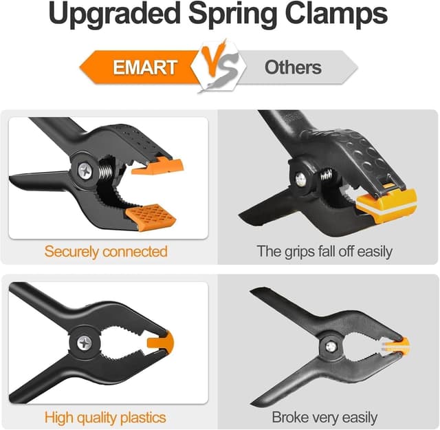 Detalle 2 de EMART 20 Pack Heavy Duty Muslin Spring Clamps (4.5 inch) for backdrops, photo booths and crafts