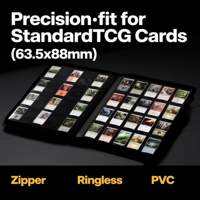 Detalle de KUOOKING 2000-Pocket Trading Card Binder (20-Pocket Album) for MTG & Standard-Size Cards, Green