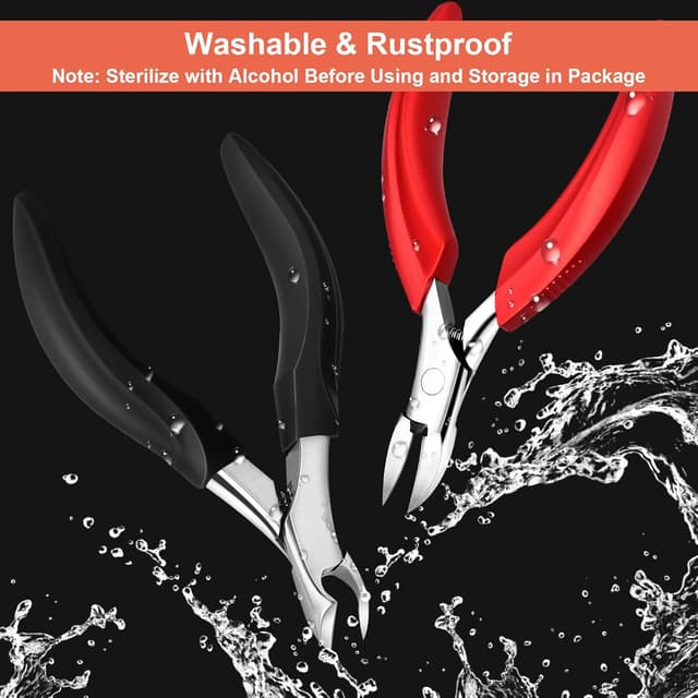 Detalle 1 de Orelex Professional Toenail Clippers for Thick & Ingrown Toenails – stainless steel set with ergonomic handles & travel pouch