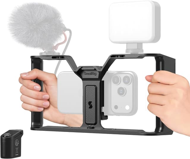 Detalle de SmallRig Cage universelle IG-01 Integra Grip avec manette sans fil WR-06 (monture V) – 5356