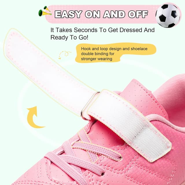 Detalle de BUWTDAY Kids Soccer Cleats (Boys & Girls) for Firm Ground Youth Football Shoes