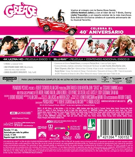 Detalle 2 de Grease 1 Blu-ray 4K Ultra-HD 📀