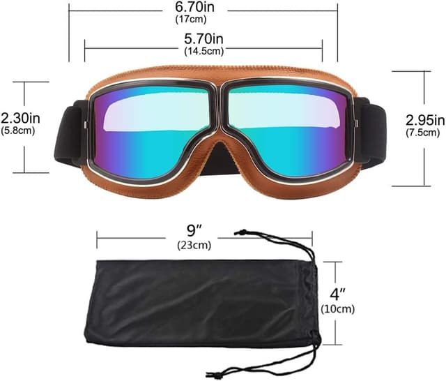 Detalle 2 de Ashilun Retro Pilot goggles for riding