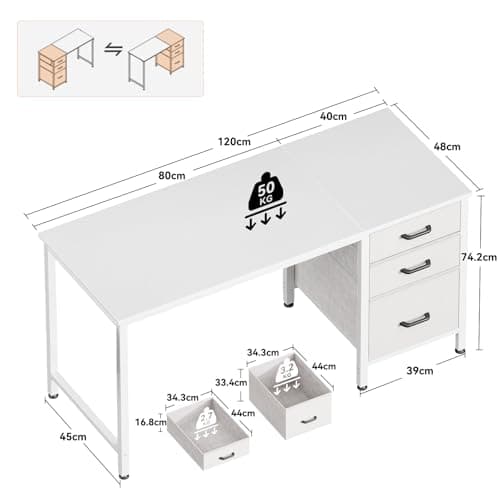 Detalle de Coleshome Escritorio 120x48 cm para oficina y estudio