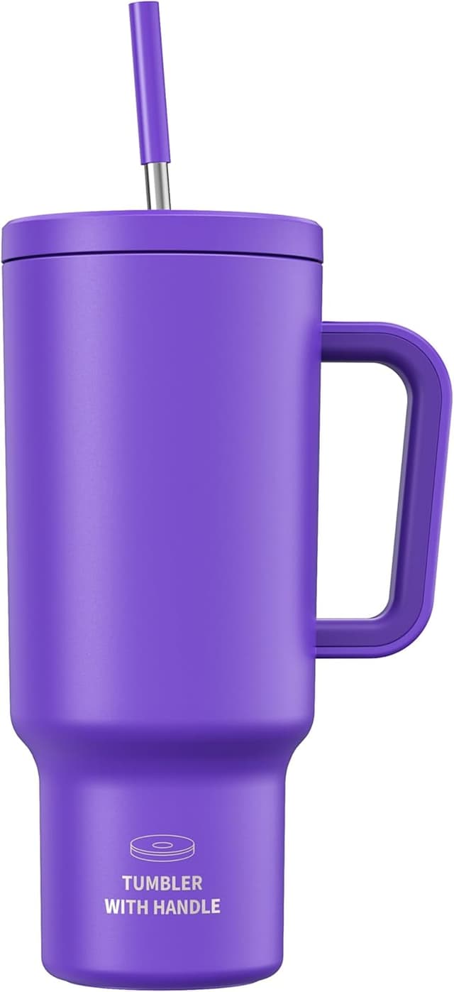 Imagen de CCN Taza Térmica 1.2L con Pajita - Morado, Acero Inoxidable en OfertitasTOP