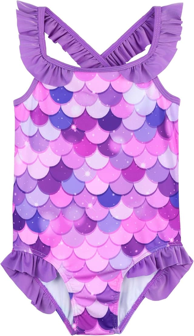 Detalle de XFGIRLS Kinder Badeanzug Mädchen mit langem Arm UPF50+ – schnell trocknend, niedliches Druckdesign (6 Monate bis 6 Jahre)