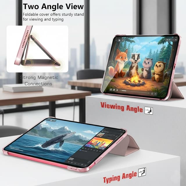 Detalle de GALTD Smart Case for iPad A16 (11th Gen) & iPad 10th Gen 10.9" with Auto Wake/Sleep – Rose Gold