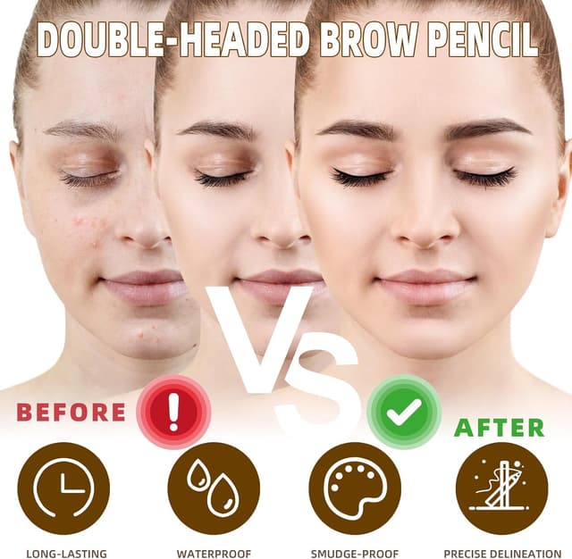 Detalle 2 de Matita per Sopracciglia Doppia Testa 2 in 1 Marrone scuro