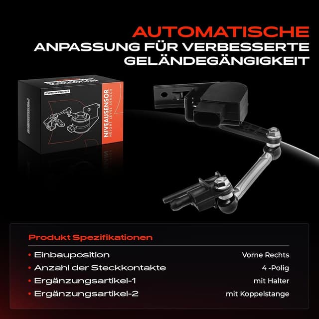 Detalle de Höhensensor für Niveauregulierung vorn rechts (4-polig) passend zu Panamera 970 ab 2010 – Referenz 97034302203