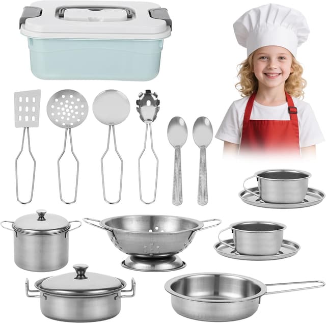 Detalle de 17 Piezas Juguetes de Cocina para niños Accesorios