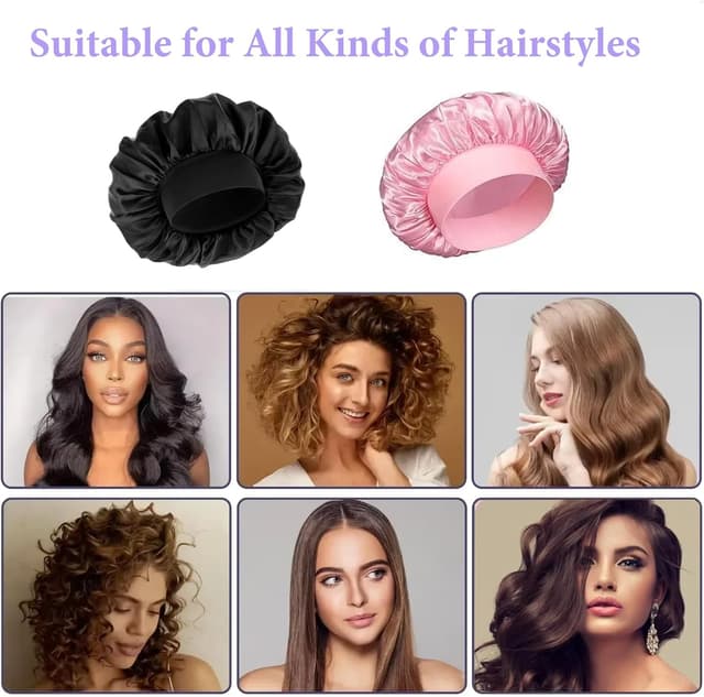 Detalle 1 de Phieeseriy Seidenhaube Satin Schlafmütze, 30 cm