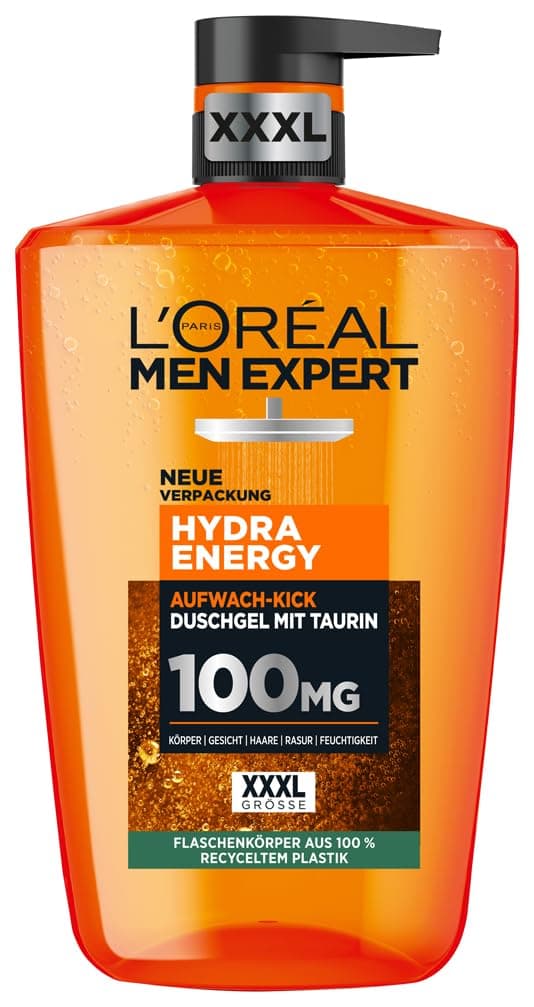 Detalle de L’Oréal Paris Men Expert XXXL Duschgel und Shampoo Hydra Energy (Taurin) – 1.000 ml