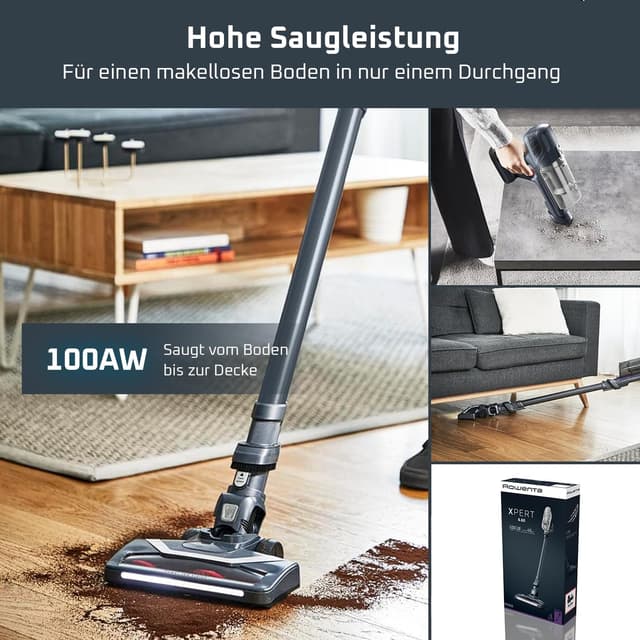 Detalle de Rowenta X-Pert 6.60 Akkustaubsauger RH6831EO (kabellos & beutellos) mit LED-Bürstenkopf