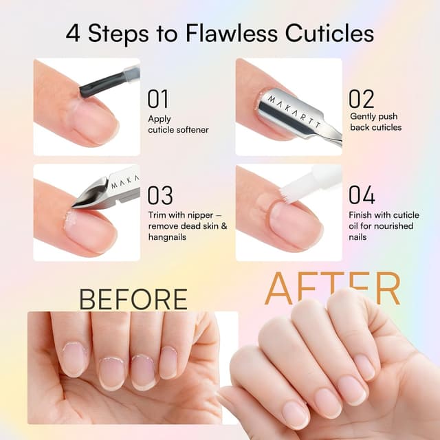 Thumbnail 6 de Kit Makartt coupe-cuticules professionnel 2 en 1 avec poussoir et 3 pinces en acier inoxydable