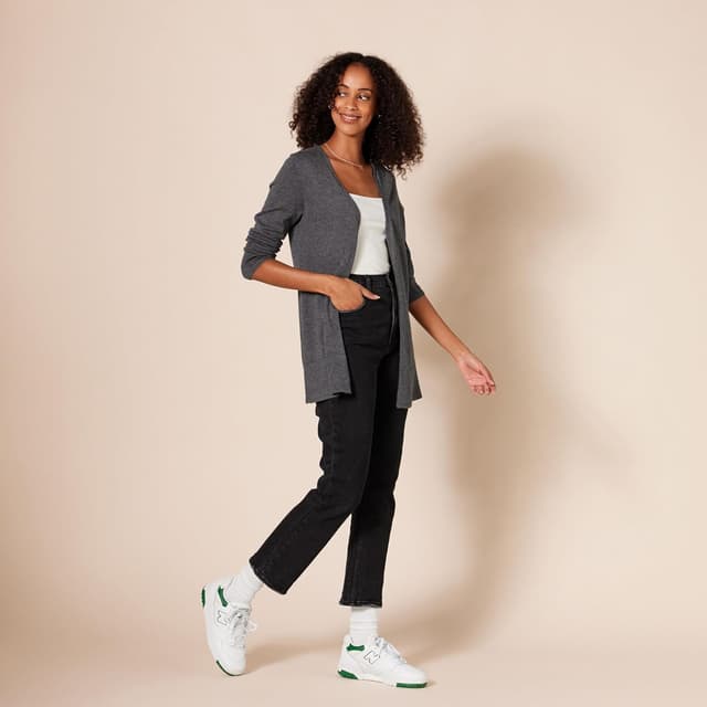 Detalle de Leichte Strickjacke ohne Knöpfe für Damen – Amazon Essentials (in Übergrößen erhältlich)