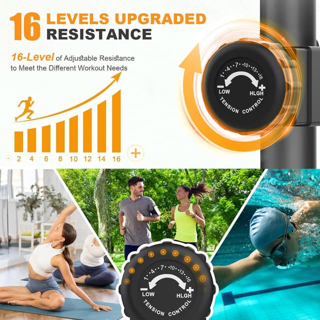 Thumbnail 4 de Ellittiche da casa 3-in-1 ultra silenziosa con app, 16 livelli e monitor LCD